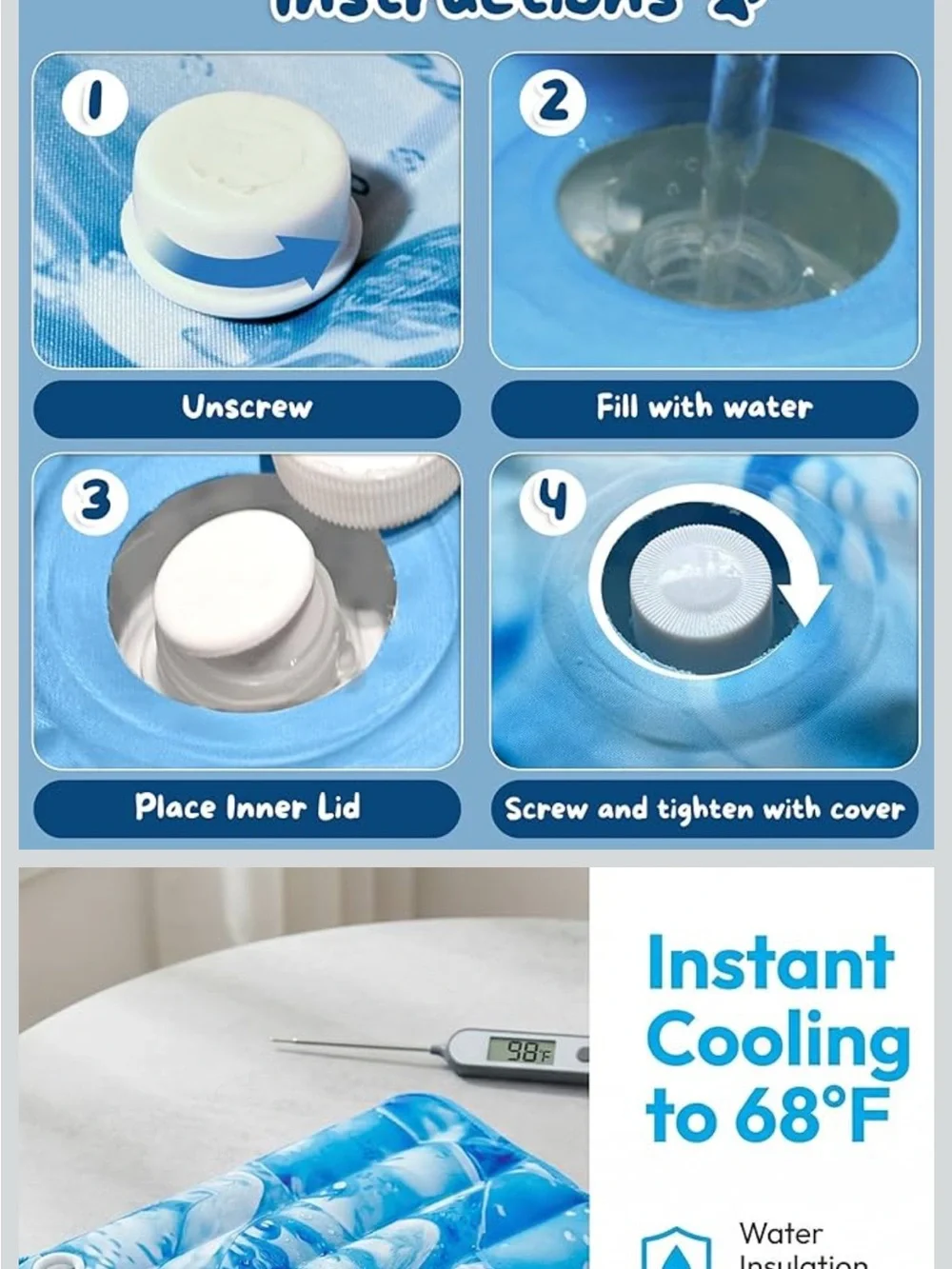 Cooling Pet Mat for Dogs - Blue